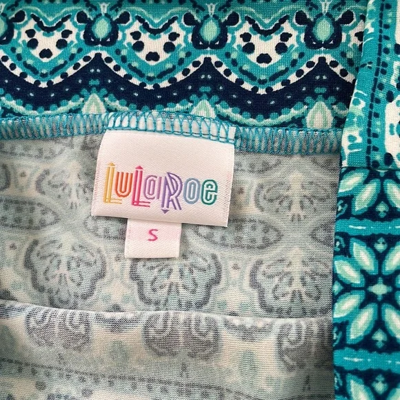 Lularoe Azure turquoise abstract skirt - Picture 6 of 8
